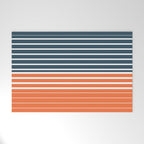Navy Blue Orange Stripes Welcome Mat Gallery Image 1