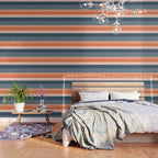 Navy Blue Orange Stripes Wallpaper Gallery Image 3