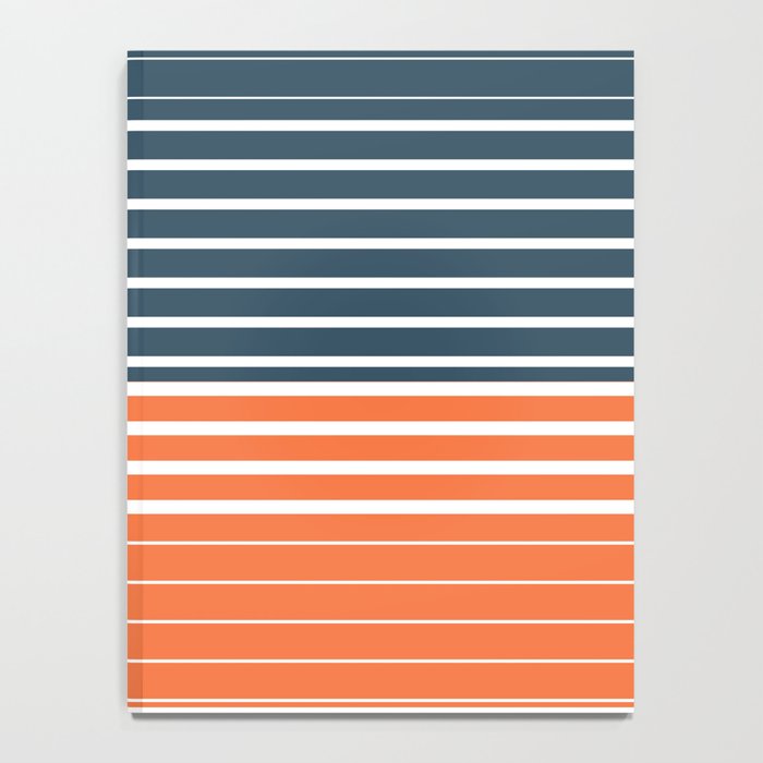Navy Blue Orange Stripes Notebook Gallery Image 4