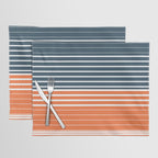 Navy Blue Orange Stripes Placemat Gallery Image 1