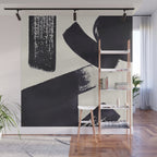 Abstract Paint Composition 1 - Black and White Wall Mural Gallery Image 1