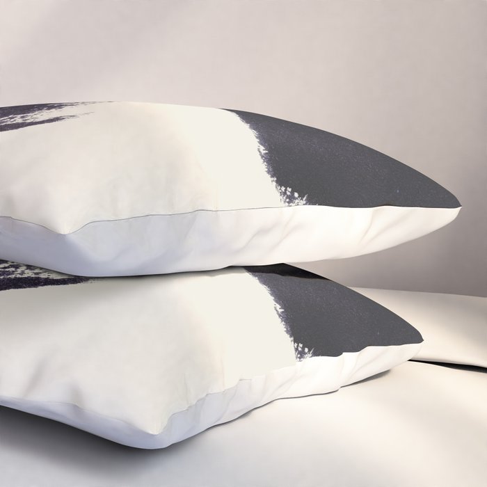 Abstract Paint Composition 1 - Black and White Pillow Sham Gallery Image 3