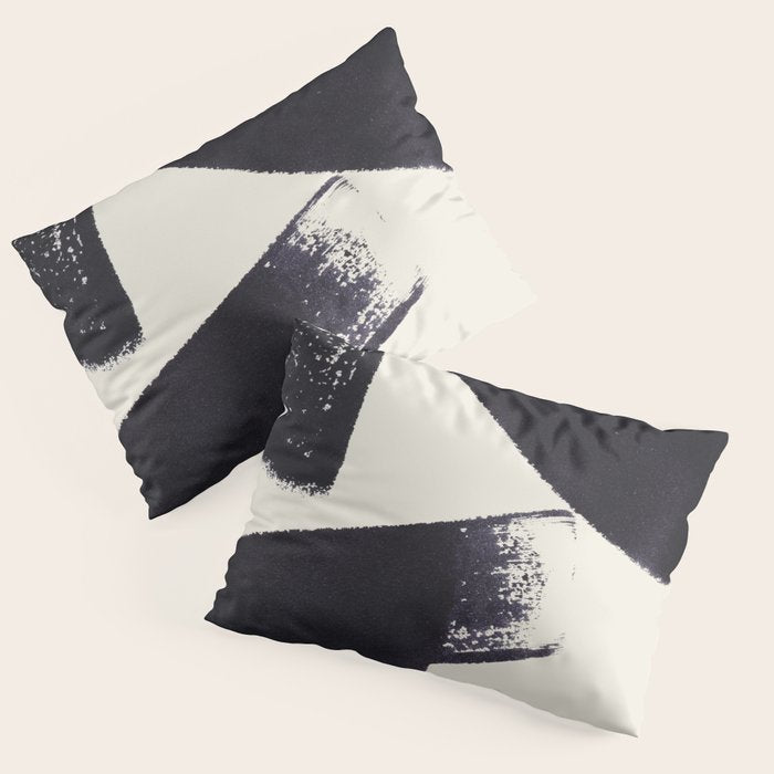 Abstract Paint Composition 1 - Black and White Pillow Sham Gallery Image 3