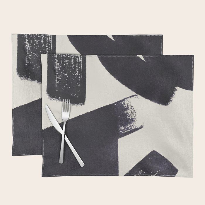 Abstract Paint Composition 1 - Black and White Placemat Gallery Image 1
