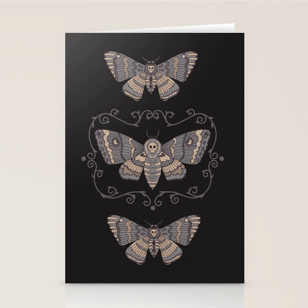Taxidermy Death Moth at Midnight Stationery Card Gallery Image 1