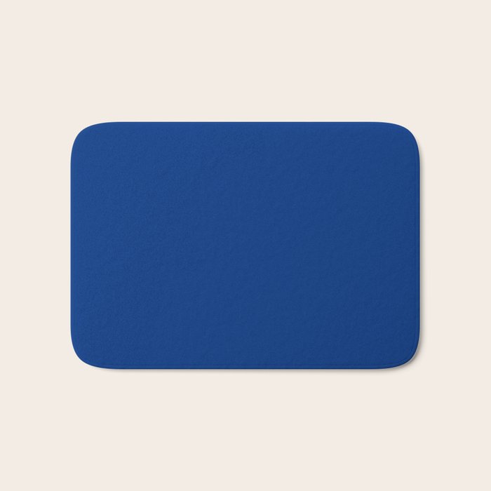 Navy Blue Solid Color Bath Mat Gallery Image 1