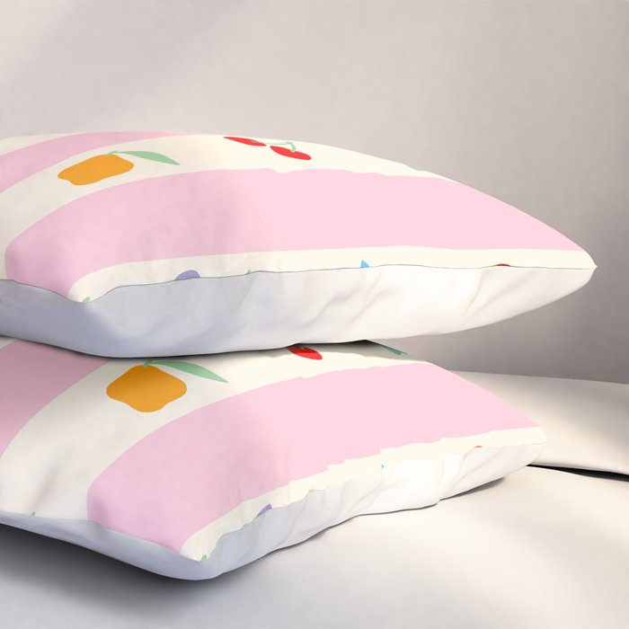 The cutest preppy fruity stripe pattern for Summer Pillow Sham Gallery Image 3
