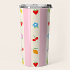 The cutest preppy fruity stripe pattern for Summer Travel Mug Gallery Image 2