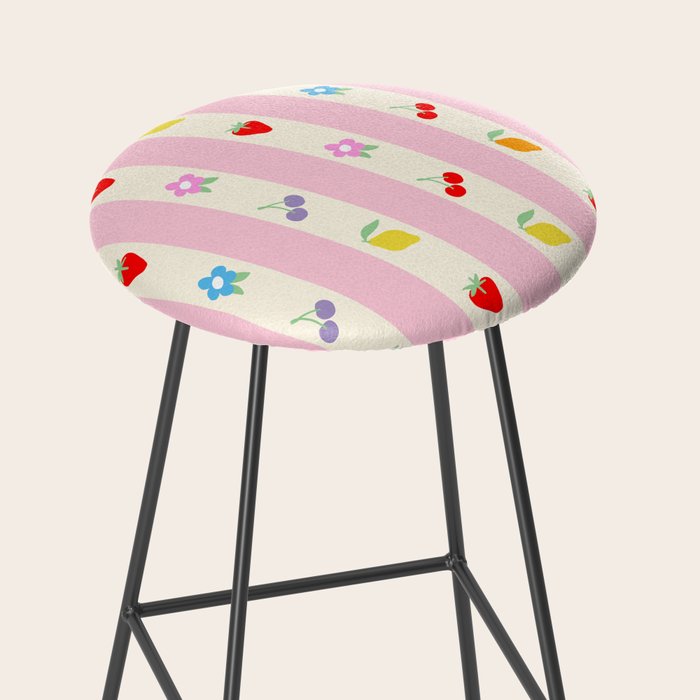 The cutest preppy fruity stripe pattern for Summer Stool Gallery Image 2