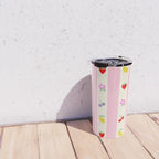 The cutest preppy fruity stripe pattern for Summer Travel Mug Gallery Image 4