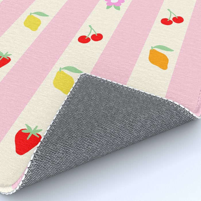 The cutest preppy fruity stripe pattern for Summer Rug Gallery Image 4
