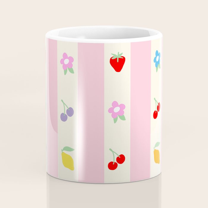 The cutest preppy fruity stripe pattern for Summer Coffee Mug Gallery Image 4