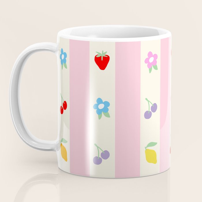 The cutest preppy fruity stripe pattern for Summer Coffee Mug Gallery Image 3