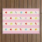 The cutest preppy fruity stripe pattern for Summer Outdoor Rug Gallery Image 1