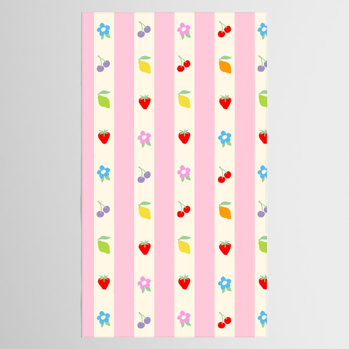 The cutest preppy fruity stripe pattern for Summer Tablecloth Gallery Image 2