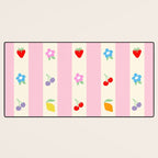 The cutest preppy fruity stripe pattern for Summer Desk Mat Gallery Image 3