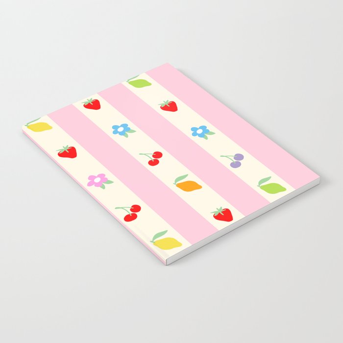 The cutest preppy fruity stripe pattern for Summer Notebook Gallery Image 1