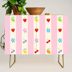 The cutest preppy fruity stripe pattern for Summer Credenza Gallery Image 1