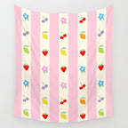 The cutest preppy fruity stripe pattern for Summer Wall Tapestry Gallery Image 4
