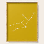 Virgo Zodiac Star Constellation Line Art Golden Yellow Serving Tray Gallery Image 1