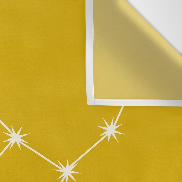 Virgo Zodiac Star Constellation Line Art Golden Yellow Wall Tapestry Gallery Image 3