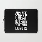 Abs Are Great But Have You Tried Donuts (Black) Laptop Sleeve Gallery Image 1