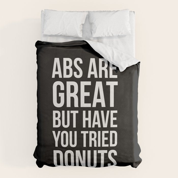 Abs Are Great But Have You Tried Donuts (Black) Duvet Cover Gallery Image 6