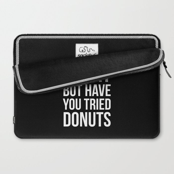 Abs Are Great But Have You Tried Donuts (Black) Laptop Sleeve Gallery Image 2