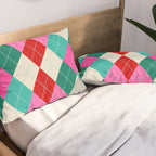 Retro Christmas Knitted Argyle Jumper 1. Pillow Sham Gallery Image 2
