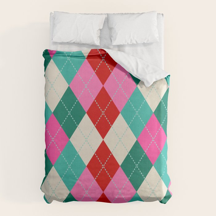 Retro Christmas Knitted Argyle Jumper 1. Duvet Cover Gallery Image 6