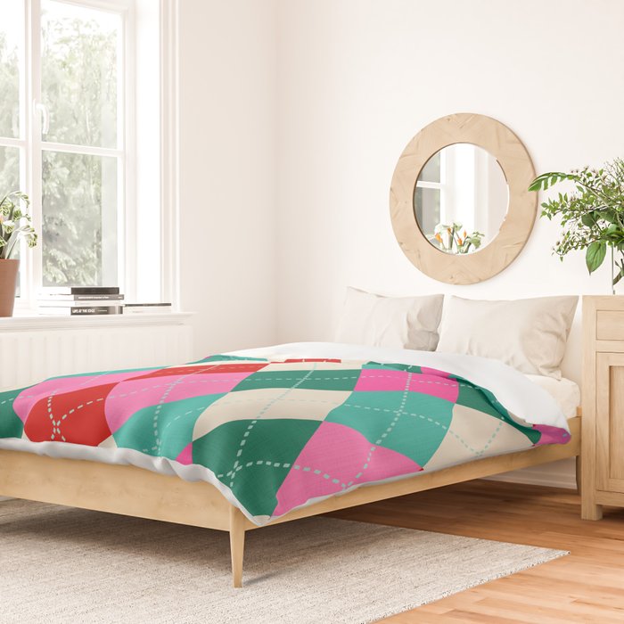 Retro Christmas Knitted Argyle Jumper 1. Duvet Cover Gallery Image 2