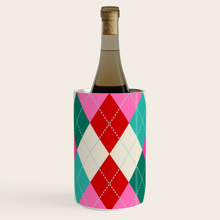 Retro Christmas Knitted Argyle Jumper 1. Wine Chiller Gallery Image 1