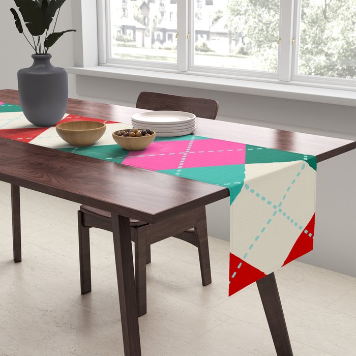 Retro Christmas Knitted Argyle Jumper 1. Table Runner Gallery Image 2