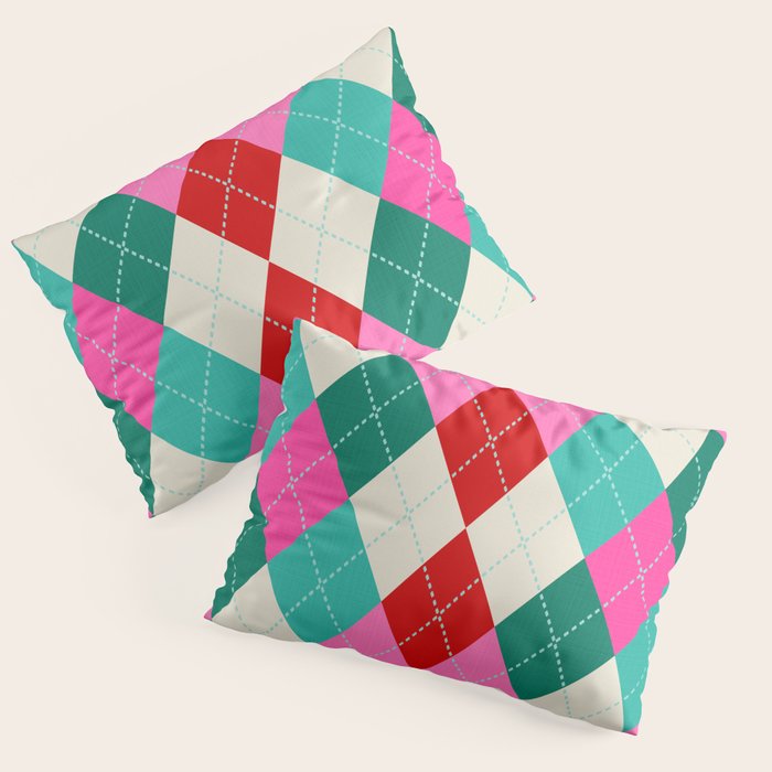 Retro Christmas Knitted Argyle Jumper 1. Pillow Sham Gallery Image 1