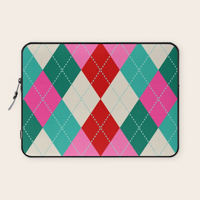 Retro Christmas Knitted Argyle Jumper 1. Laptop Sleeve Gallery Image 1