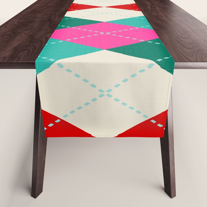 Retro Christmas Knitted Argyle Jumper 1. Table Runner Gallery Image 1