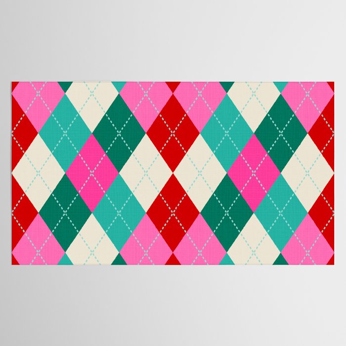 Retro Christmas Knitted Argyle Jumper 1. Tablecloth Gallery Image 2