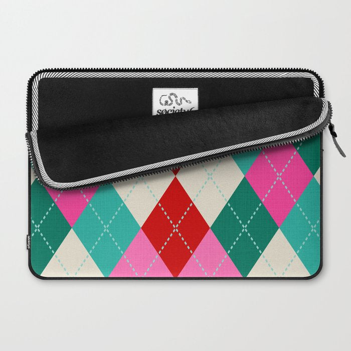 Retro Christmas Knitted Argyle Jumper 1. Laptop Sleeve Gallery Image 2