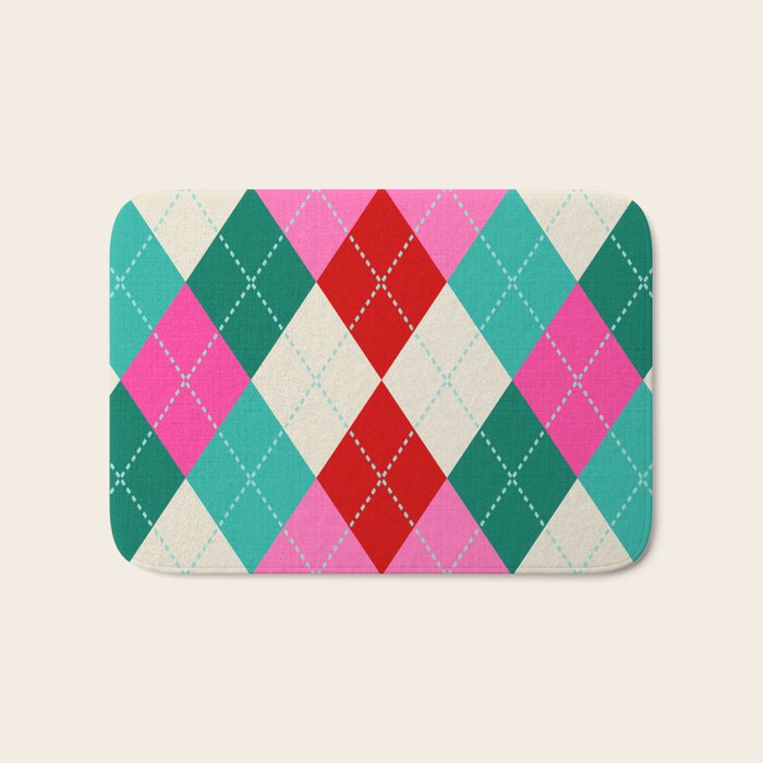Retro Christmas Knitted Argyle Jumper 1. Bath Mat Gallery Image 1