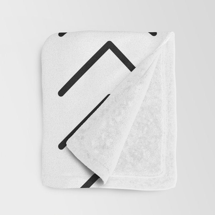 Mudcloth Black and White Throw Blanket Gallery Image 3