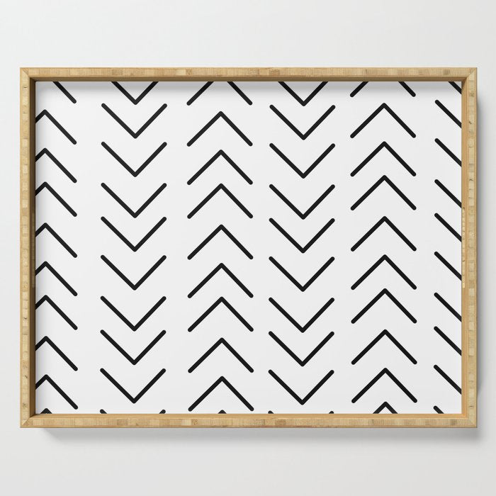 Mudcloth Black and White Serving Tray Gallery Image 1