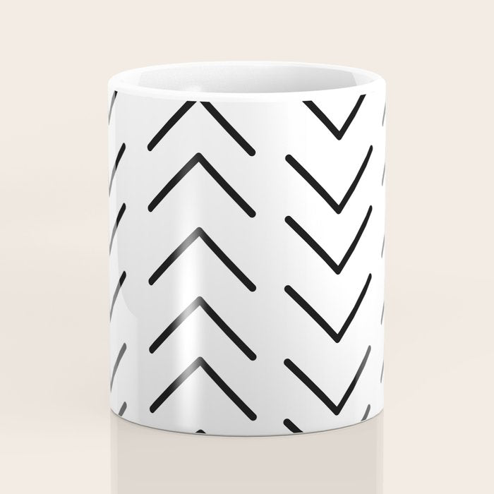 Mudcloth Black and White Coffee Mug Gallery Image 4