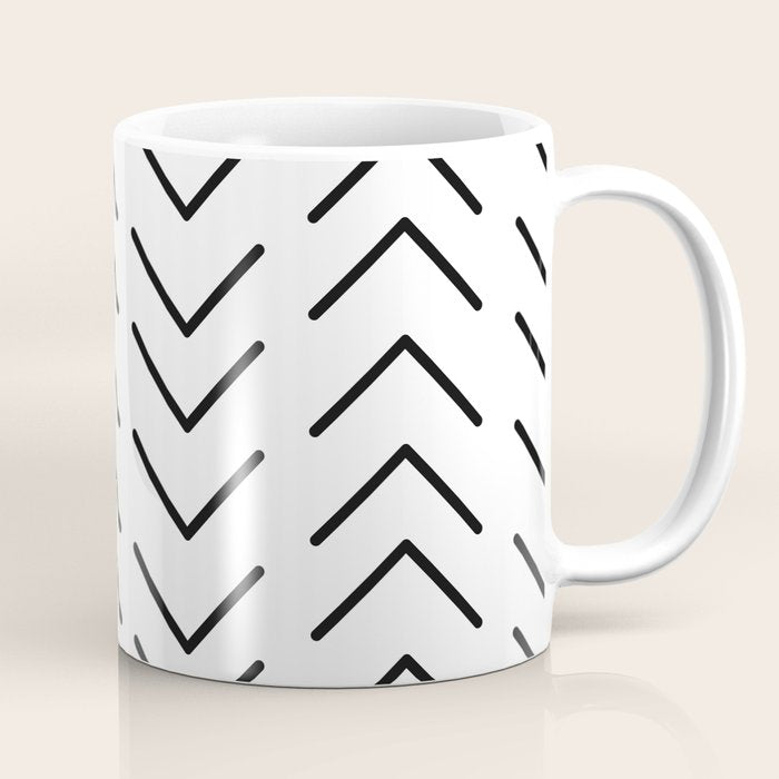 Mudcloth Black and White Coffee Mug Gallery Image 1