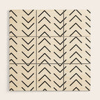 Mudcloth Black and White Wood Wall Art Gallery Image 1