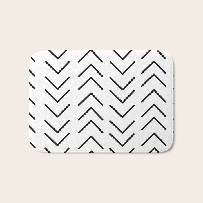 Mudcloth Black and White Bath Mat Gallery Image 1