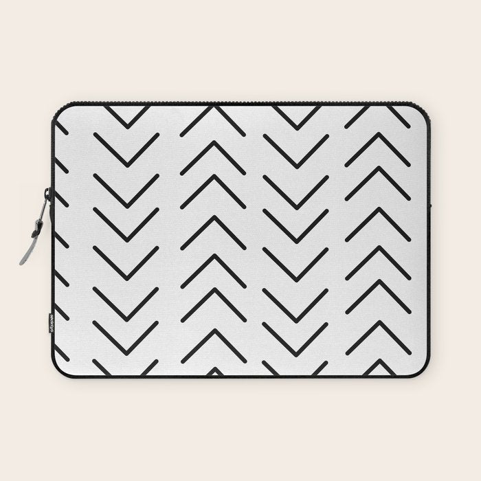 Mudcloth Black and White Laptop Sleeve Gallery Image 1