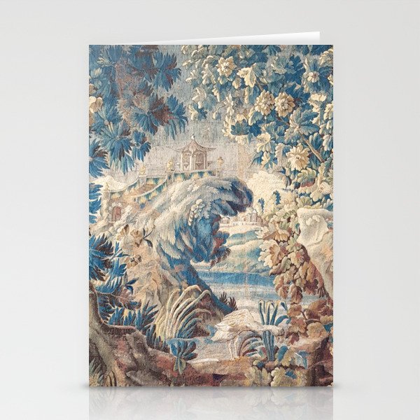 Antique 18th Century Chinoiserie Temple Aubusson Tapestry Stationery Card Gallery Image 2
