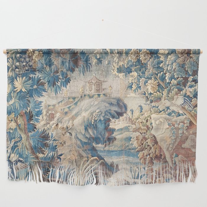 Antique 18th Century Chinoiserie Temple Aubusson Tapestry Wall Hanging Gallery Image 1