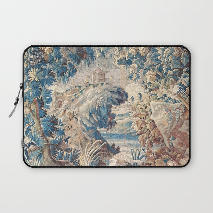 Antique 18th Century Chinoiserie Temple Aubusson Tapestry Laptop Sleeve Gallery Image 1