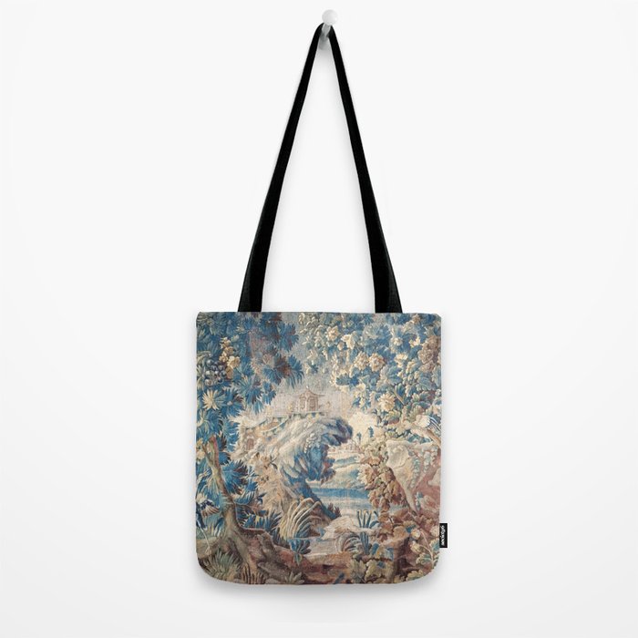 Antique 18th Century Chinoiserie Temple Aubusson Tapestry Tote Bag Gallery Image 2